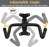 Bike rack - Wall-mounted bike rack - Stainless steel, can support 30 kg - Adjustable handlebar angle - Retractable wall-mounted bike rack - Suitable for indoor garages - Top-Down View