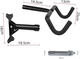 Bike rack - Wall-mounted bike rack - Stainless steel, can support 30 kg - Adjustable handlebar angle - Retractable wall-mounted bike rack - Suitable for indoor garages - Rear View