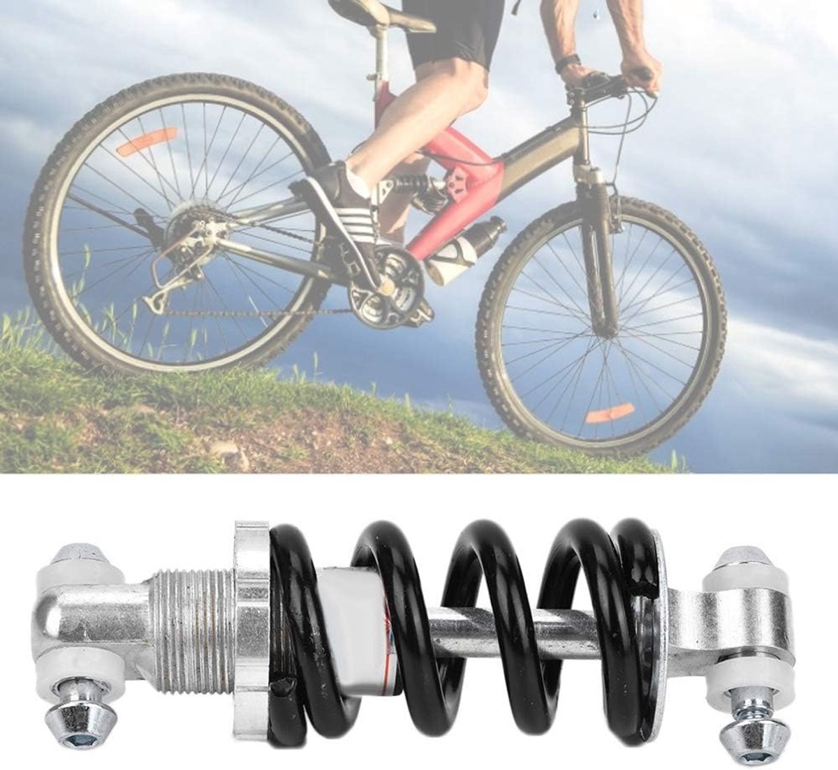 Bicycle shock absorber - Rear bicycle spring shock absorber - Metal - Mountain bike rear suspension shock absorber - Spring shock absorber - Bicycle parts - 1200 lbs