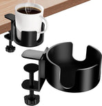 Adjustable and portable tabletop cup holder with clip - universal holder for bottles, coffee cups and water cups - 95 cm diameter, max. capacity 5 kg