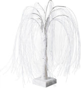 Elegant 50cm tall LED willow lamp with 7 modes - for living room and bedroom - Dual Power (USB and battery), warm white ambient light, Design - white