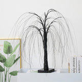 Elegant 50cm tall LED willow lamp with 7 modes - for living room and bedroom - Dual Power (USB and battery), warm white ambient light, energy-saving and versatile design - black