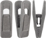Set of 20 velvet clothespins, flocked clothespins, perfect for use with narrow velvet pendants – Grijs