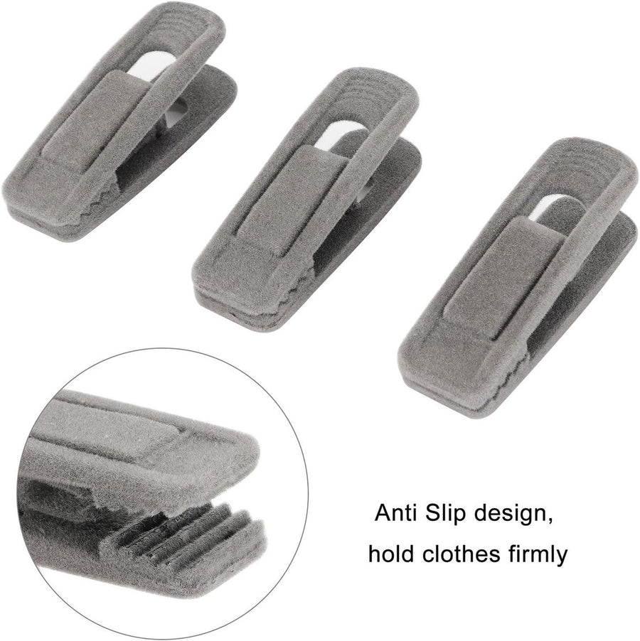 Set of 20 velvet clothespins, flocked clothespins, perfect for use with narrow velvet pendants – Grijs