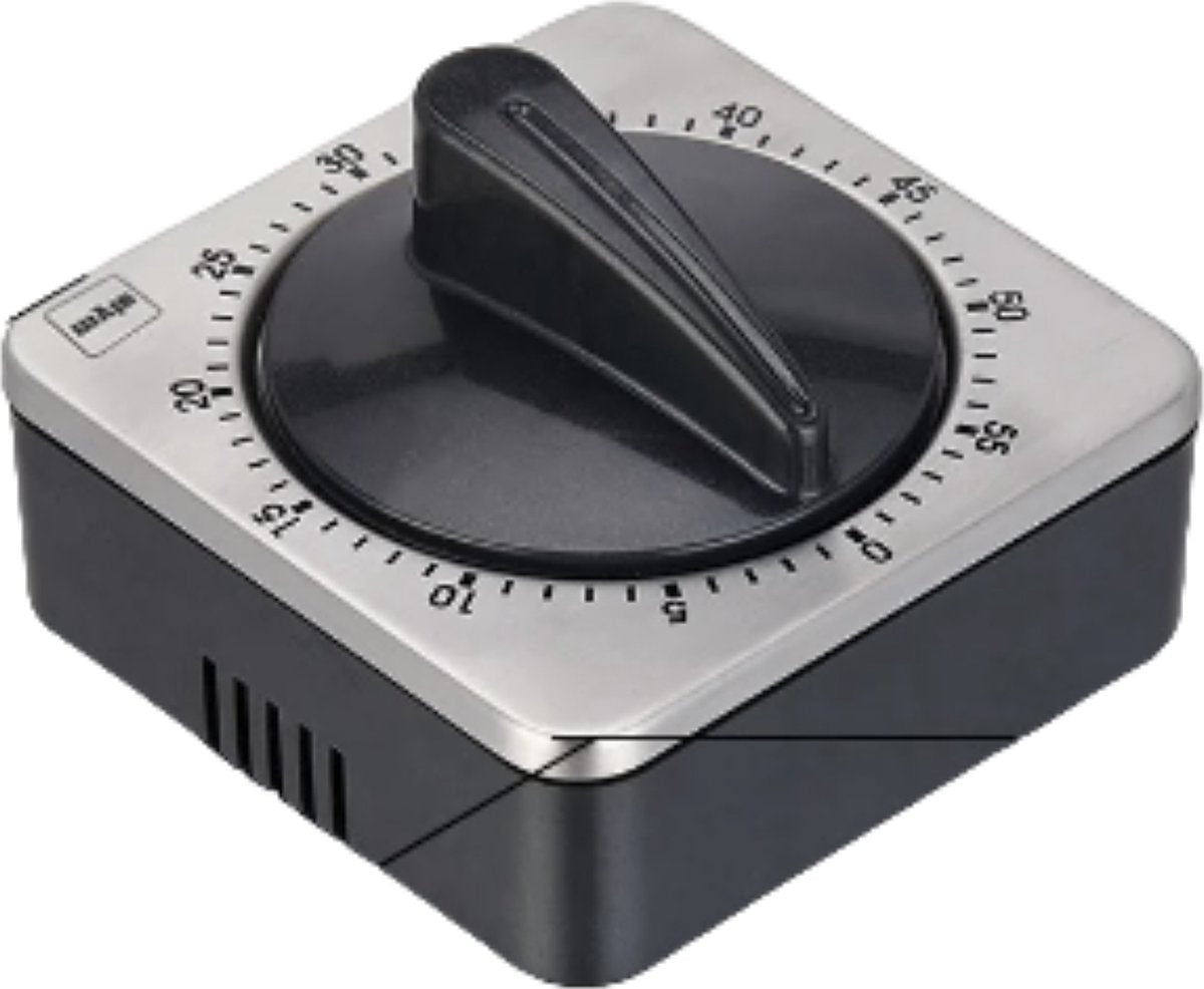 Black Square Analog Kitchen Timer