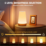 LED Table Lamp - Touch-Sensitive LED Bedside Lamp - Desk Lamp - Dimmable Remote Control with RGB Color Changing - USB Rechargeable - Portable Table Lamp - Bedroom, Living Room, Camping - Front View