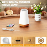LED Table Lamp - Touch-Sensitive LED Bedside Lamp - Desk Lamp - Dimmable Remote Control with RGB Color Changing - USB Rechargeable - Portable Table Lamp - Bedroom, Living Room, Camping - Top-Down View