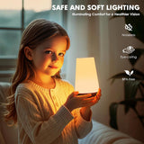 LED Table Lamp - Touch-Sensitive LED Bedside Lamp - Desk Lamp - Dimmable Remote Control with RGB Color Changing - USB Rechargeable - Portable Table Lamp - Bedroom, Living Room, Camping - Close-Up Angle
