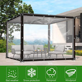 Tarpaulin - Transparent tarpaulin - Transparent tarpaulin with rings - Waterproof transparent tarpaulin - PE tarpaulin - for garden furniture - Planter - Animal shelter - Roof - Rope included - 2 x 3 m - Front View