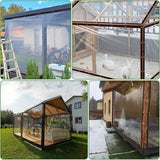 Tarpaulin - Transparent tarpaulin - Transparent tarpaulin with rings - Waterproof transparent tarpaulin - PE tarpaulin - for garden furniture - Planter - Animal shelter - Roof - Rope included - 2 x 3 m - Side View