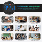 Digital Timer - Digital Kitchen Timer - Smart Timer - LED Display - Magnetic - Addition/Subtraction - Learn to Tell Time - Analog Kitchen Timer - Black