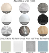 General towel rack - 5 arms - rotating - self-adhesive - no drilling required - bathroom accessory - black - 45-Degree Angle