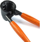 TR Goods - Steel nutcracker with wooden handle - Suitable for all nuts, including walnuts, hazelnuts and almonds - Side View
