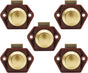 5-Piece Push Button Lock - Push Button for Motorhome - Door Lock - Locking Button for Shutter Door - For Camping, RV, Motorcycle, Caravan - Brown