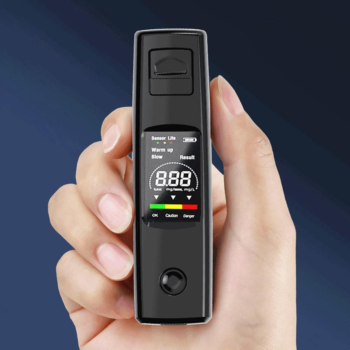Digital Breathalyzer - Portable Breathalyzer - Rechargeable Breathalyzer - High-Precision Breathalyzer - Portable Digital Breathalyzer - Rapid Breathalyzer - Professional Breathalyzer - 10 x 2.8 cm / 3.94 x 1.1 in - For personal and family use