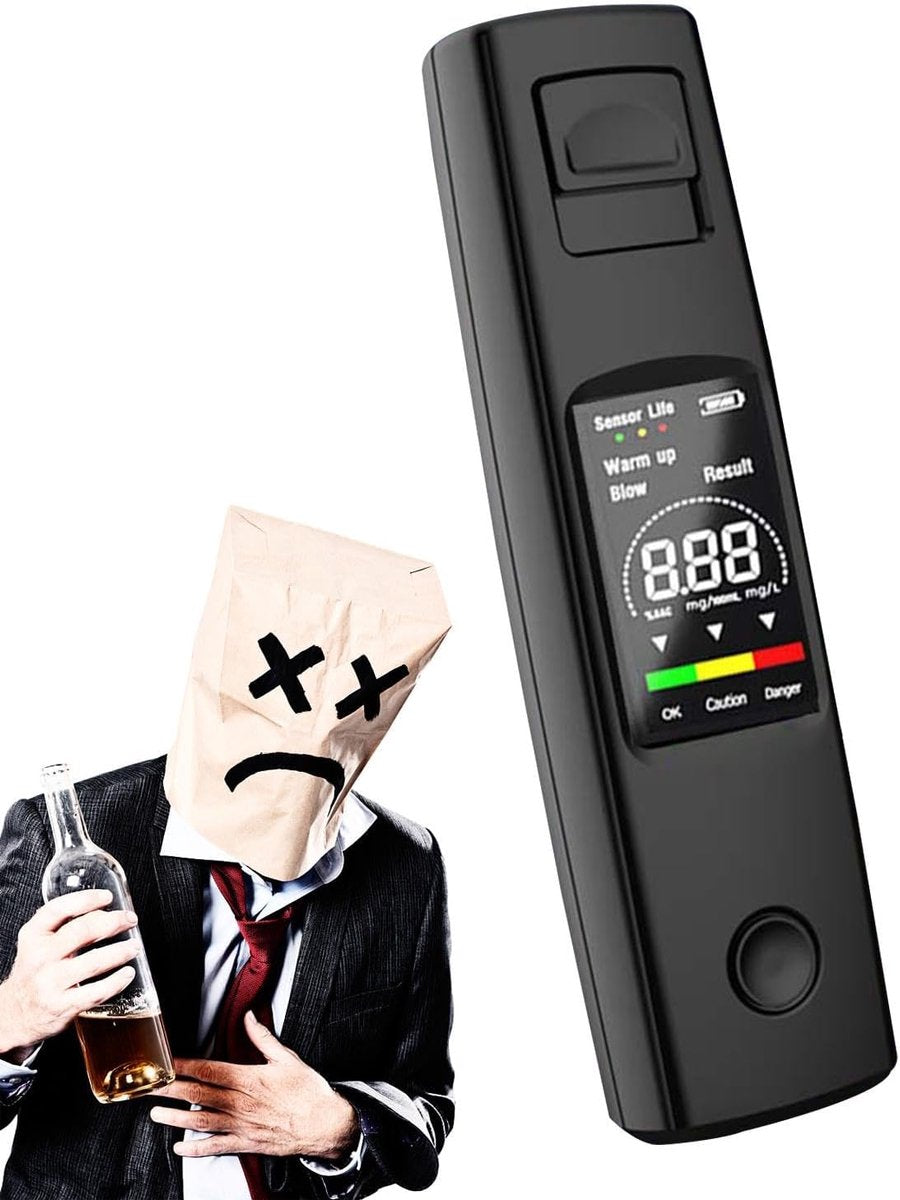 Digital Breathalyzer - Portable Breathalyzer - Rechargeable Breathalyzer - High-Precision Breathalyzer - Portable Digital Breathalyzer - Rapid Breathalyzer - Professional Breathalyzer - 10 x 2.8 cm / 3.94 x 1.1 in - For personal and family use