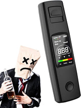 Digital Breathalyzer - Portable Breathalyzer - Rechargeable Breathalyzer - High-Precision Breathalyzer - Portable Digital Breathalyzer - Rapid Breathalyzer - Professional Breathalyzer - 10 x 2.8 cm / 3.94 x 1.1 in - For personal and family use - Low Angle