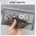 2pcs Transparent pencil case with zipper (21 x 11.5 cm) - Waterproof - For Girls and Boys
