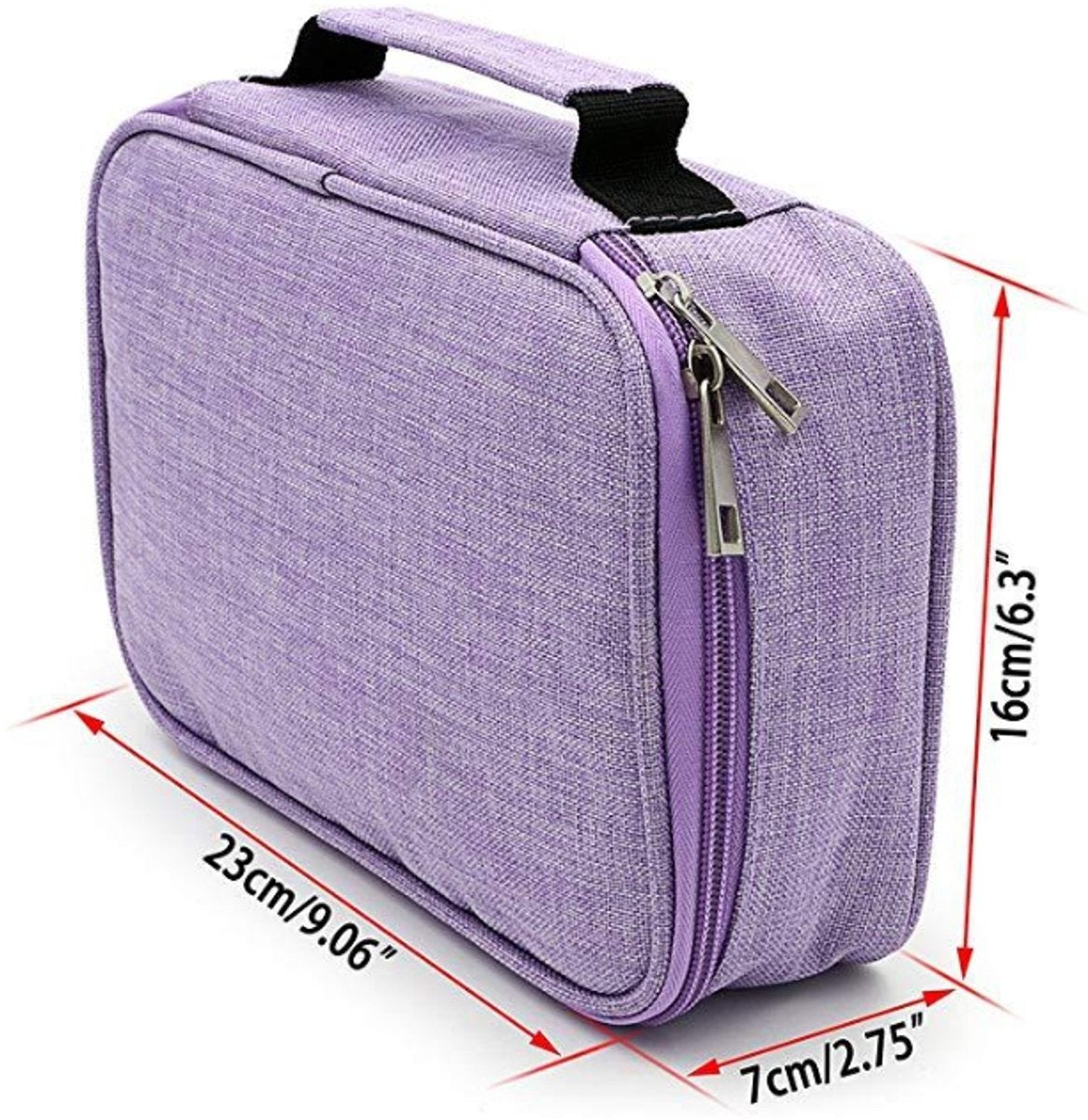 AMGOMH 72-slot pencil case, large capacity, student stationery, colored pencils, with inner pocket for small gadgets (purple)