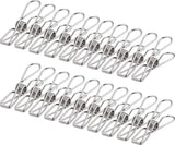 100 Stainless Steel Clothes Pegs, 60mm, Unbreakable Clips, Portable, Rustproof, 6cm Clips
