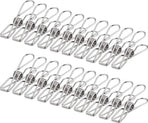 100 Stainless Steel Clothes Pegs, 60mm, Unbreakable Clips, Portable, Rustproof, 6cm Clips