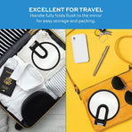 Pocket Mirror - 15x Magnifying Pocket Mirror - Pocket Mirror - Portable Travel Mirror - Makeup Mirror - Beauty Mirror - with Handle - Round - Practical - Black