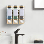 3-Pack Wall Mounted Soap Dispenser for Shampoo & Soap, 300ml x3, Gold