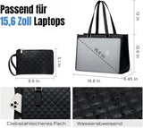 15.6 Inch 2-in-1 Insulated Leak-Proof Cooler Laptop Bag and Handbag, Black - Front View