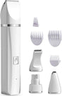 4-in-1 Cordless Dog Trimmer for Thick Fur with Nail Drill, 7 Accessories, Quiet and Silent, White, Compatible with All Dog Breeds