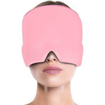 Cooling Migraine Cap with Gel Eye Mask for Headache Relief and Sleep Aid, Compatible with Oral-B, Pink