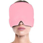 Cooling Migraine Cap with Gel Eye Mask for Headache Relief and Sleep Aid, Compatible with Oral-B, Pink