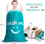 Foldable Laundry Bag for Travel, Large, Blue, Compatible with Dirty Clothes Storage