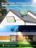 172 LED Solar Light Outdoor with Motion Sensor, IP65 Waterproof, 3 Modes for Garden and Driveway