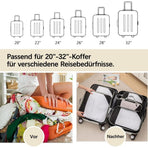 7-Piece Compression Bags for Suitcase & Backpack, Black, Lightweight Travel Packing Organizers