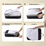 7-Piece Compression Bags for Suitcase & Backpack, Black, Lightweight Travel Packing Organizers
