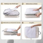 7-Piece Lightweight Travel Compression Bags for Suitcase & Backpack, Beige