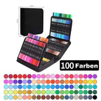 100-Pack Double-Ended Watercolor Pens for Creative Painting, Washable, 100-Pack