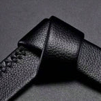 Men's Adjustable Leather Belt Automatic Latching for Business and Everyday Use, Silver