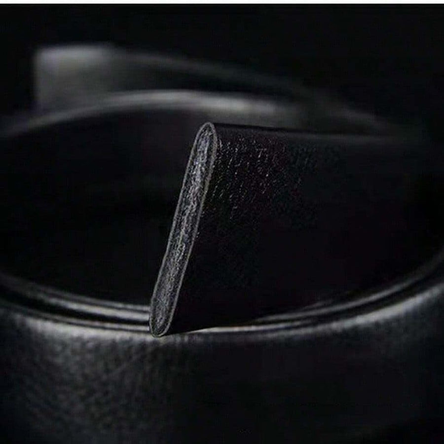 Men's Adjustable Leather Belt Automatic Latching for Business and Everyday Use, Silver