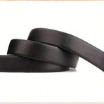 Men's Adjustable Leather Belt Automatic Latching for Business and Everyday Use, Silver