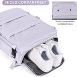 Purple Travel Backpack Cabin Bag with Dry Wet Sorting, 42 x 30 x 20 cm - Close-Up Angle