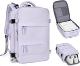 Purple Travel Backpack Cabin Bag with Dry Wet Sorting, 42 x 30 x 20 cm - Low Angle