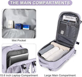 Purple Travel Backpack Cabin Bag with Dry Wet Sorting, 42 x 30 x 20 cm - Extra Image