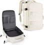 40L Travel Backpack Cabin Bag, Dry Wet Sorting, with Luggage Strap, 42 x 30 x 20 cm, Beige