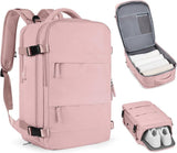 42L Travel Backpack Cabin Bag Hand Luggage Flight with Dry Wet Sorting, 42 x 30 x 20 cm, Pink - Front View