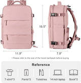 42L Travel Backpack Cabin Bag Hand Luggage Flight with Dry Wet Sorting, 42 x 30 x 20 cm, Pink - Side View