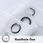 1 Pair Water Resistant Sheer Eyelet Curtains for Outdoor, 132x274 cm, White