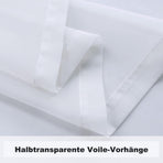 1 Pair Water Resistant Sheer Eyelet Curtains for Outdoor, 132x274 cm, White