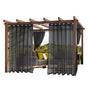Black Water Resistant Sheer Eyelet Curtains for Outdoor, 132 cm x 274 cm