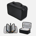 72 Holes Pen Case with Compartments, Large Capacity Lightweight Durable for Students and Office Use, Orange